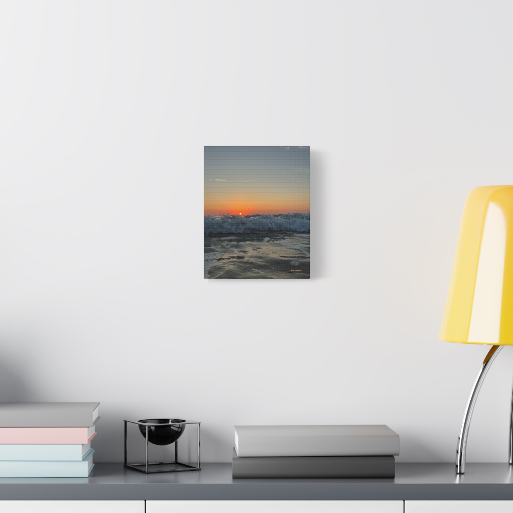 Crashing Waves Sunset Canvas Print — Matte Stretched Wall Art