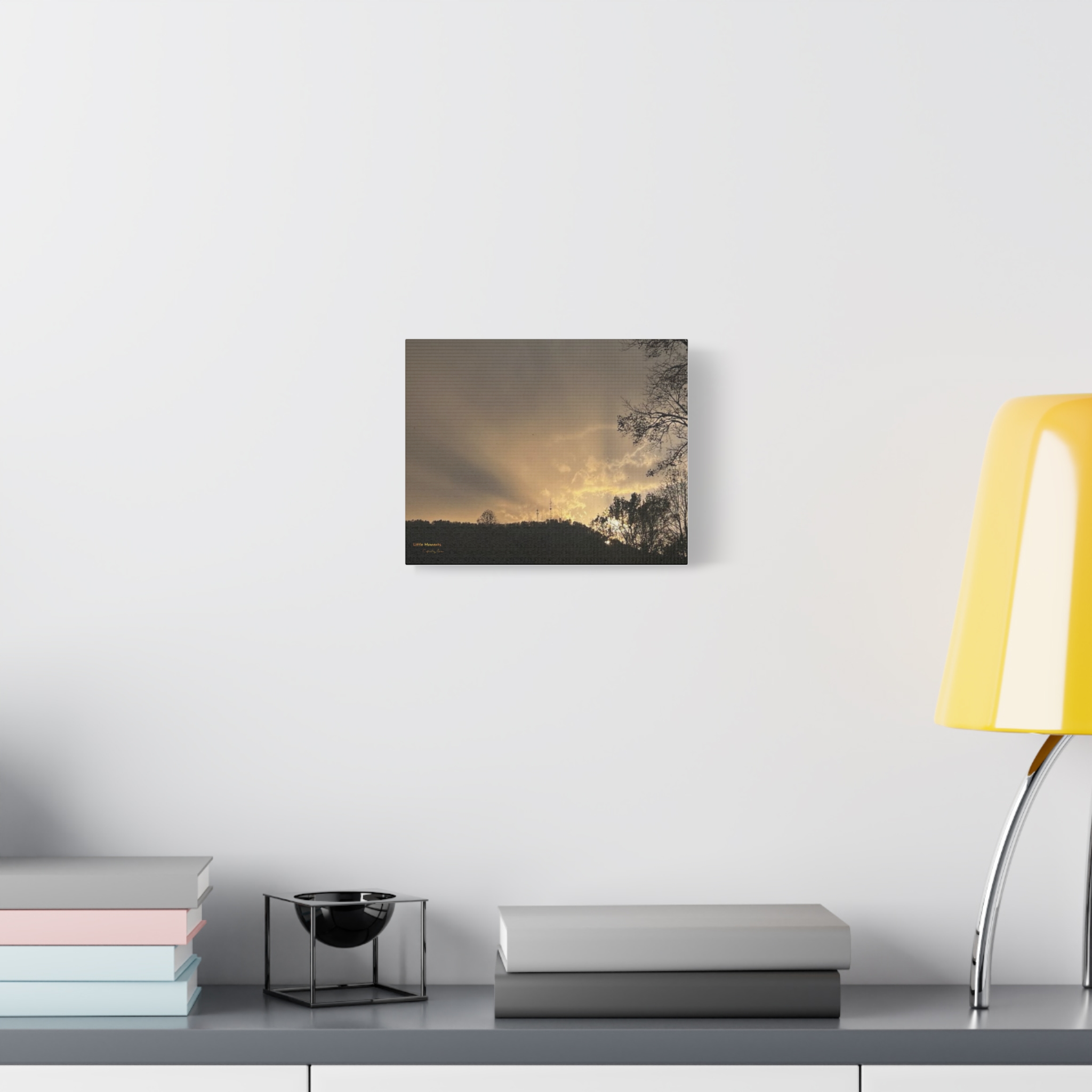 8643042745737752424_2048.jpeg Passing Storm Canvas Wall Art — Golden Sky Landscape Matte Stretched Canvas