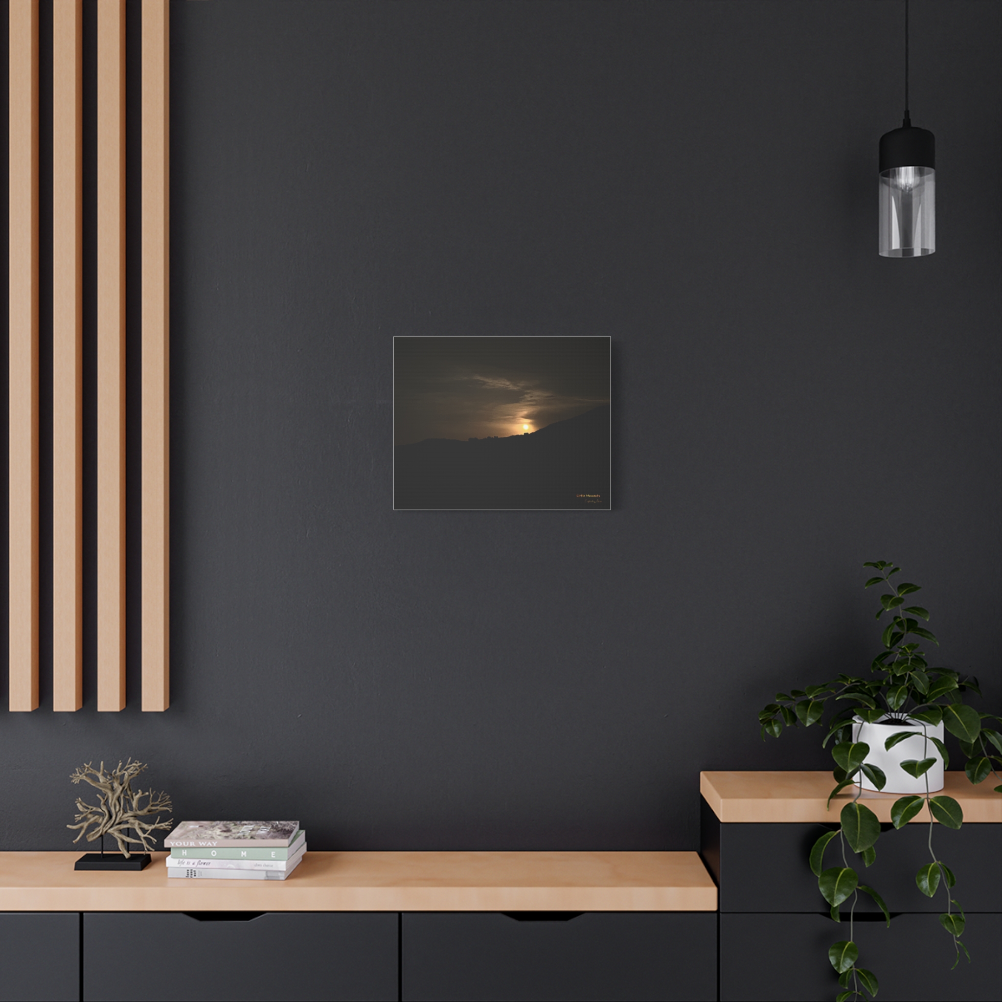 8802756075930310002_2048.jpeg Moon Glow Ridge Canvas Print — Moody Golden Dusk Wall Art