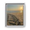 8978733000766609827_2048.jpeg Sunset Beach Tire Track framed Canvas — Tire Track Seashore Wall Art