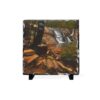 Waterwheel Waterfall Slate Desk Plaque – Scenic Waterfall Photograph Tabletop Decor