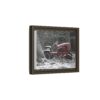 917931502979682180_2048.jpeg Vintage Red Tractor in Snow — Framed Matte Canvas Wall Art