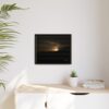 Moon Glow Ridge Framed Matte Canvas Print — moon Over Silhouette Landscape