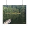 Canoe at Dawn Matte Poster — Tranquil Lake Wall Art