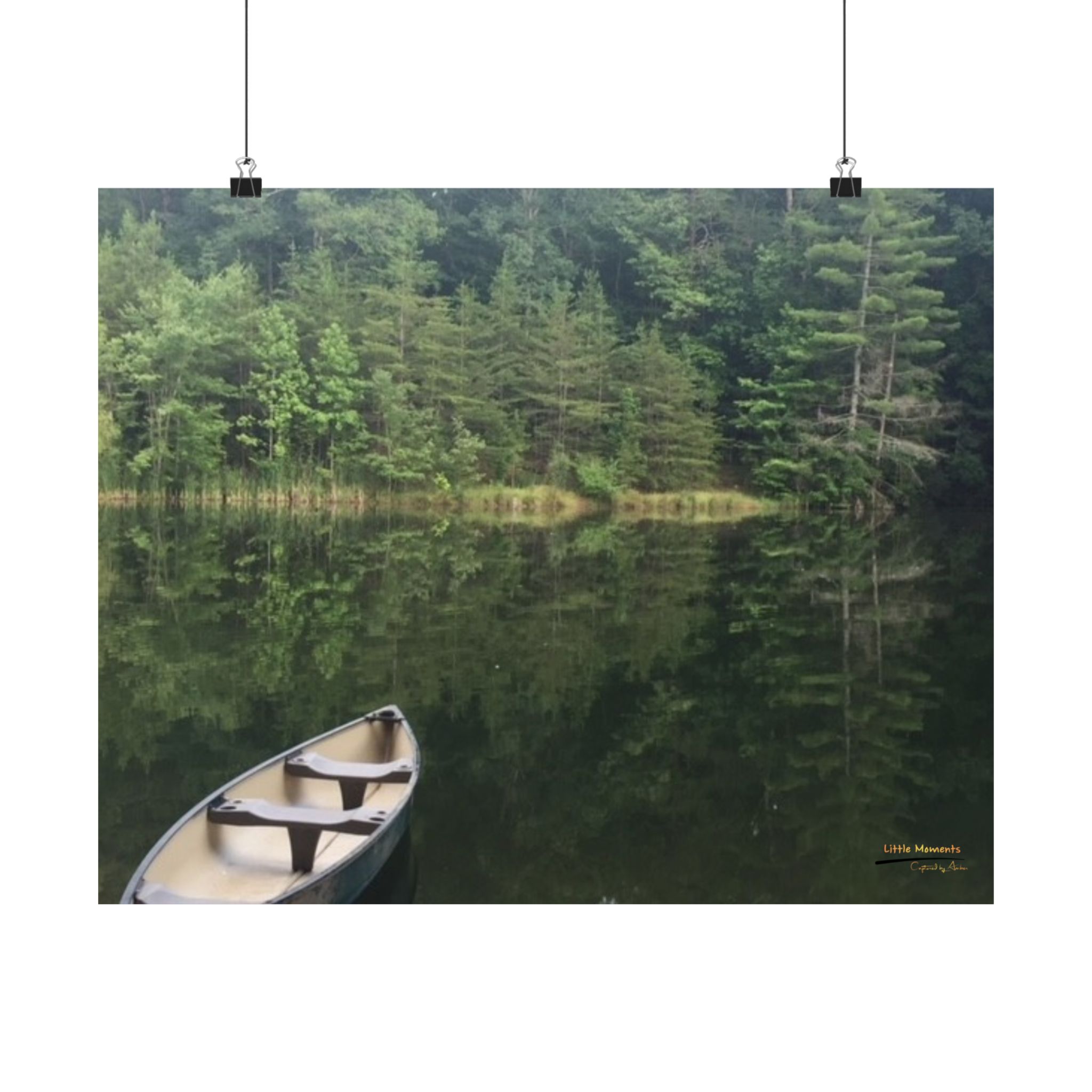 Canoe at Dawn Matte Poster — Tranquil Lake Wall Art