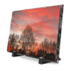 Appalachian Red Sky1 Slate Desk Plaque — Autumn Trees Sky Photo Decor