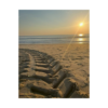Sunset Beach Tire Track Poster — Matte Vertical Coastal Wall Art