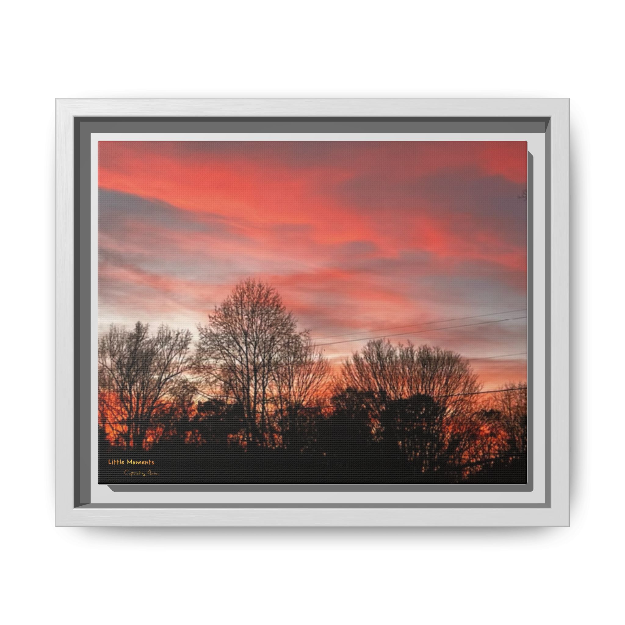 Appalachian Red Sky1 Canvas Print — Framed Sunset Silhouette Wall Art