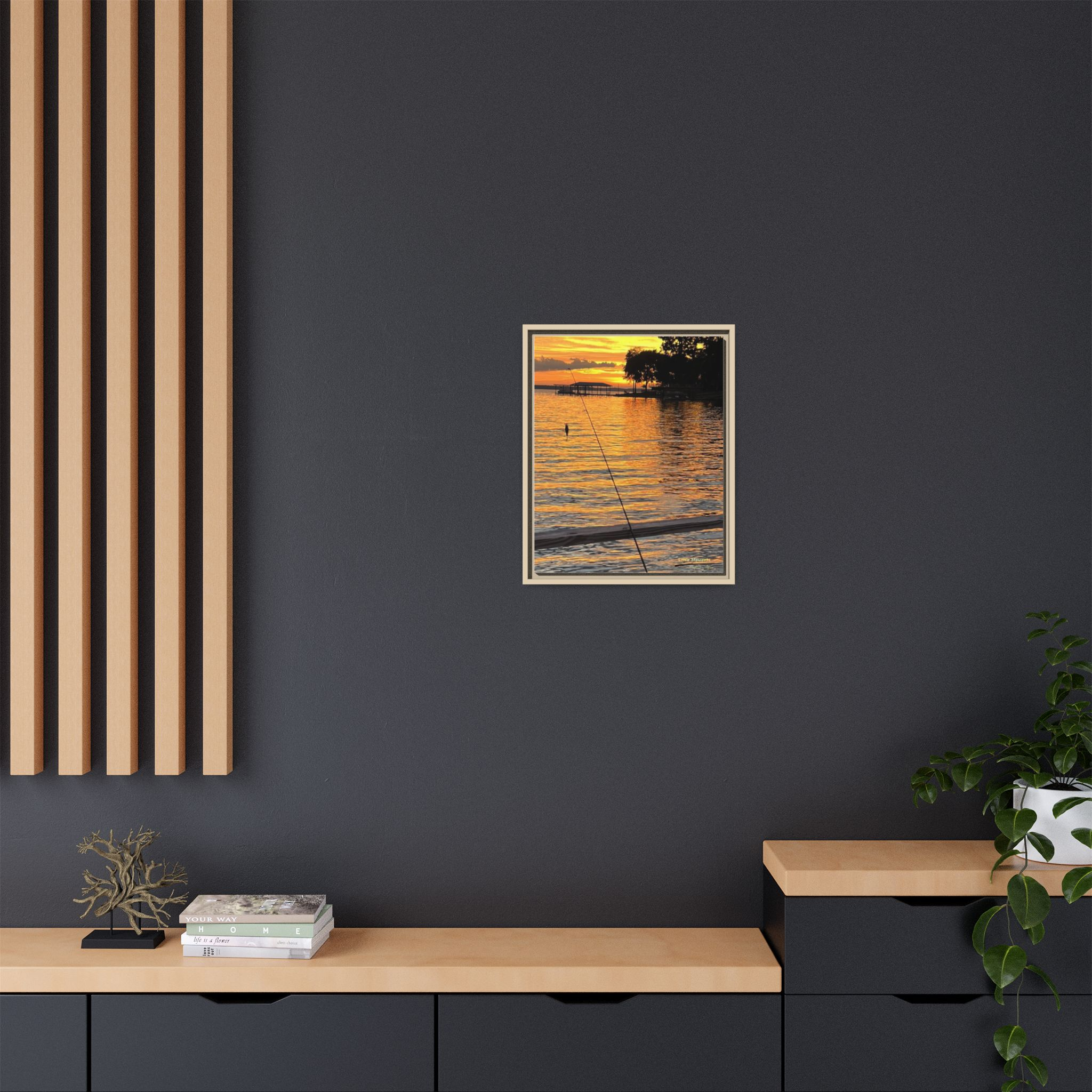 Evening Pier Matte Canvas Print — Framed Wall Art