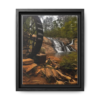 Waterwheel Waterfall Framed Canvas Print – Rustic Nature Wall Art