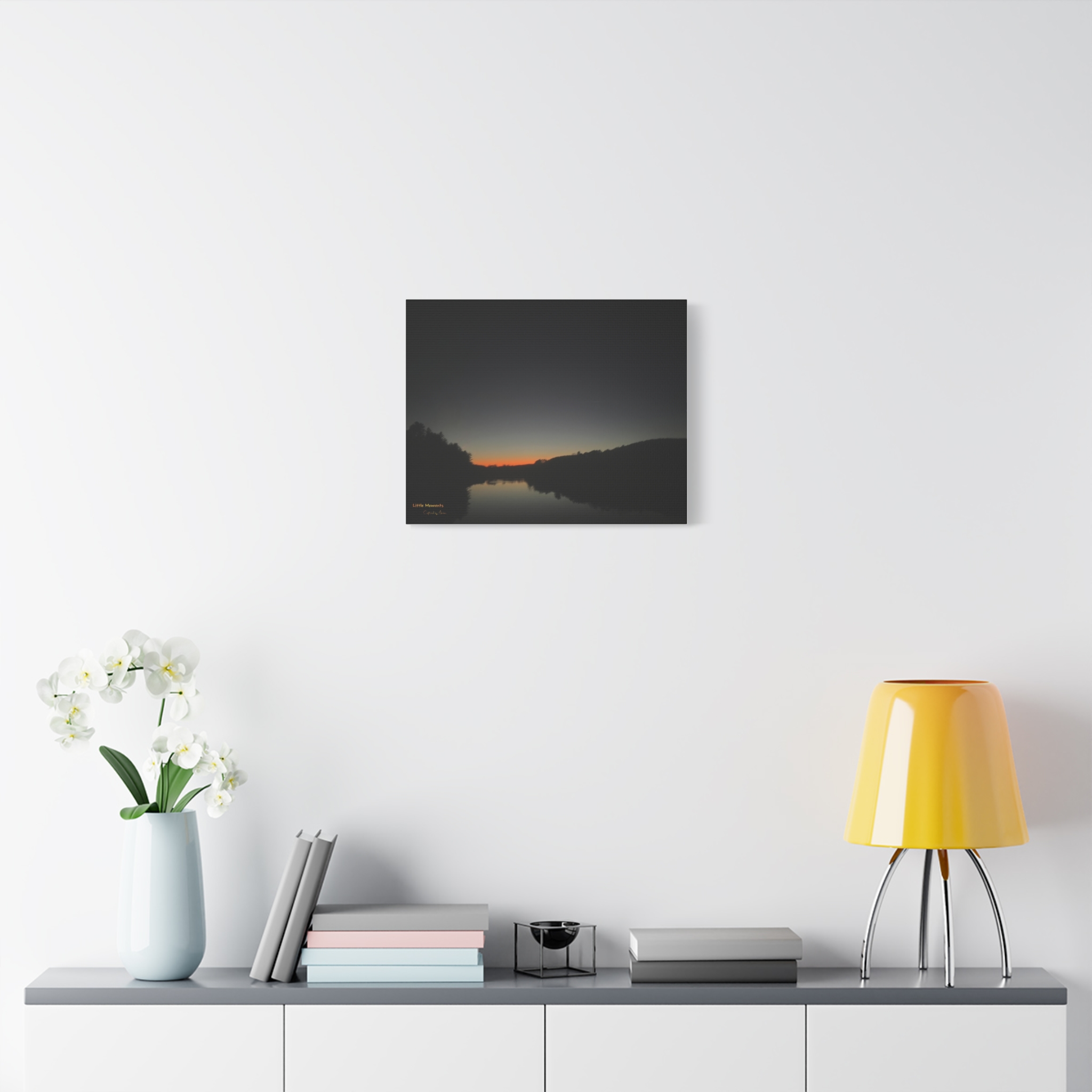 9937103317273715702_2048.jpeg Calm Lake sunset Matte Canvas Print — Tranquil Nature Wall Art